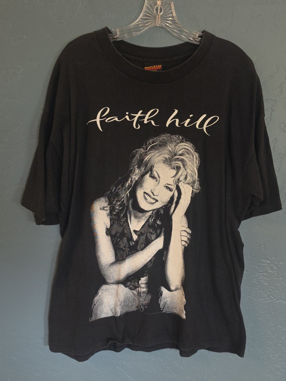 RARE 95 Single Stitch Faith Hill Tour Black Short-Sleeve Graphic Tee On Brockum